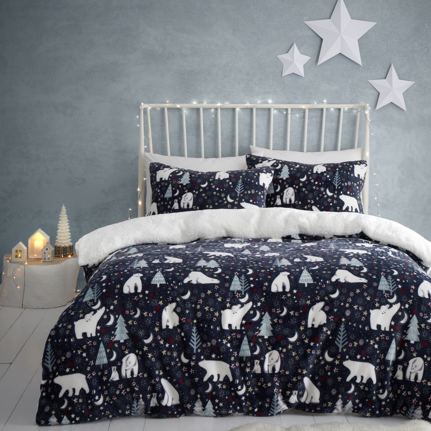 Starry Night Duvet Cover Set by Fusion Christmas in Blue - Duvet Cover Set - Fusion Christmas