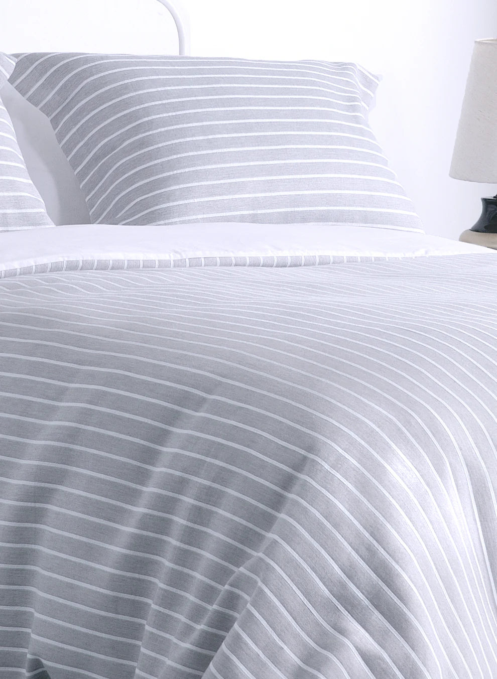 Design Port Stripes Duvet Cover Set - Silver
