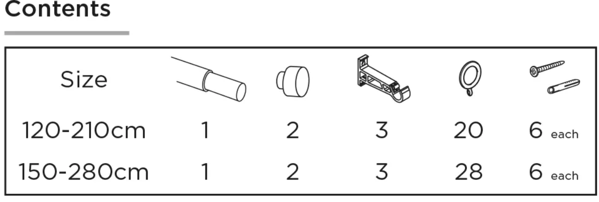 Speedy Simply Stud 13/16mm Extendable Metal Curtain Pole - Cream