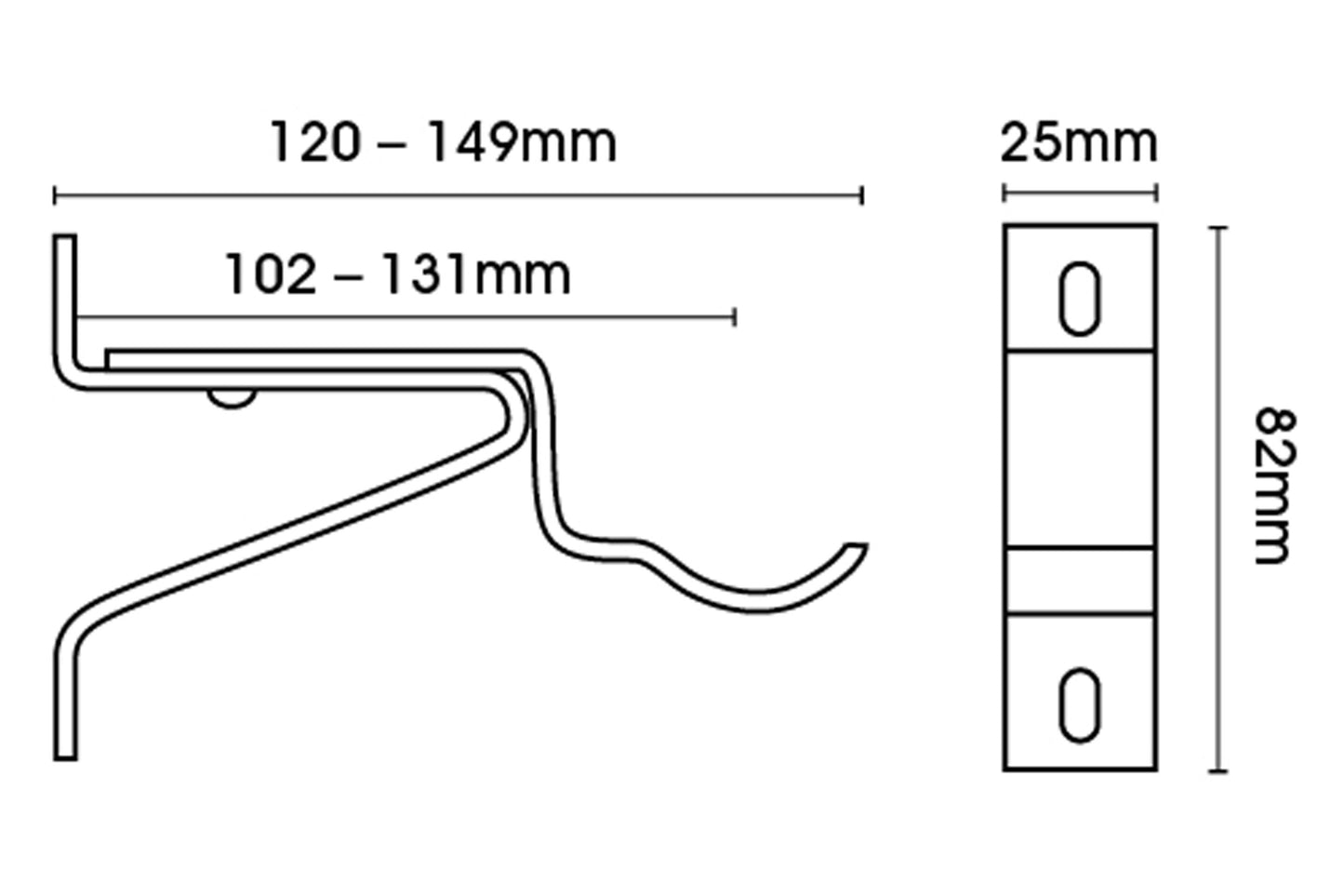 Swish Elements 28mm Metal Curtain Pole Passing Bracket - Satin Steel