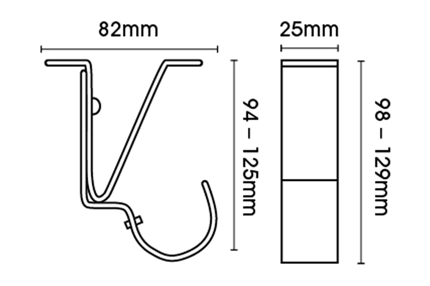 Swish Elements 28mm Top Fix Metal Curtain Pole Bracket - Graphite