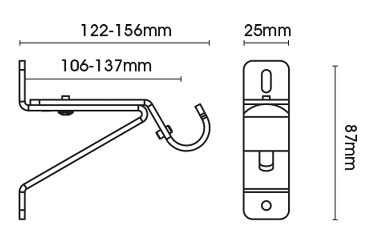 Swish Elements 35mm Metal Curtain Pole Bracket - Chrome