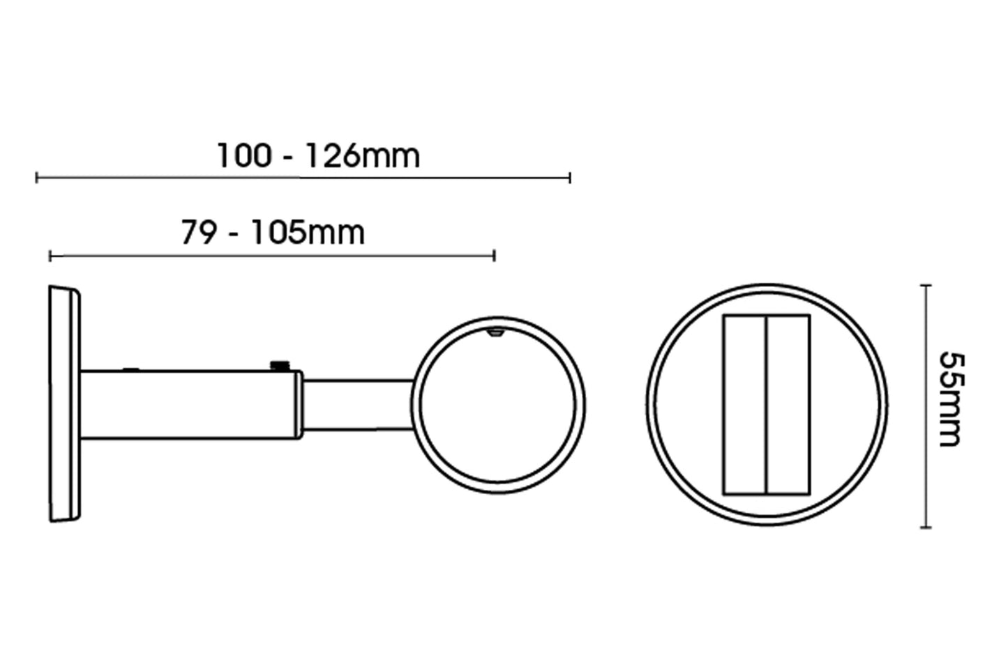 Swish 35mm Ceiling/Wall Fix Metal Extendable Curtain Pole Bracket - Satin Steel