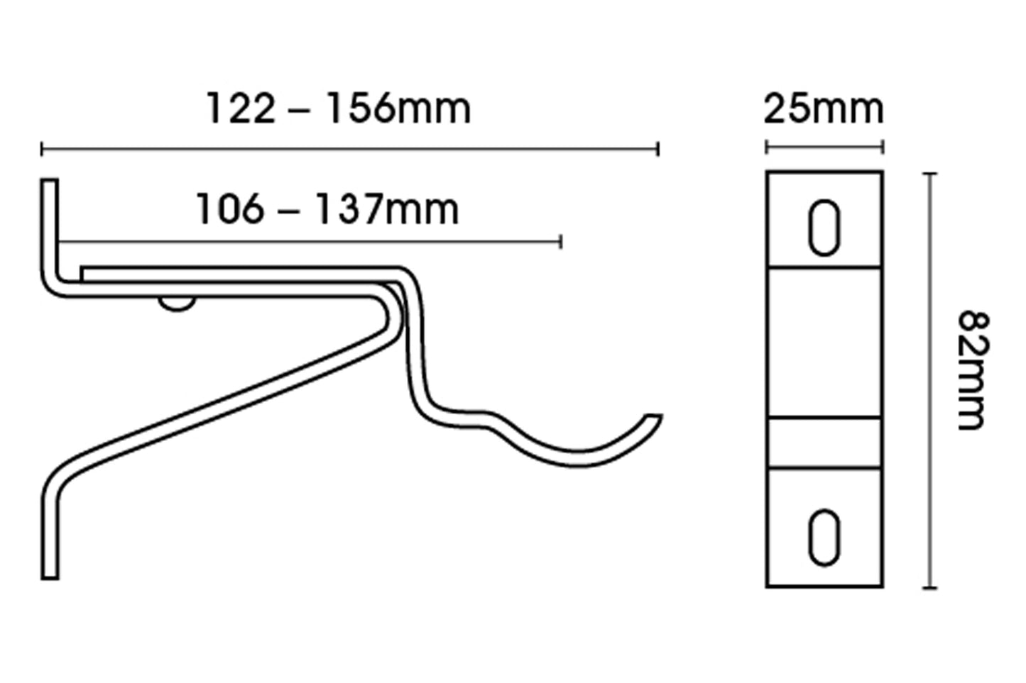 Swish Elements 35mm Metal Curtain Pole Passing Bracket - Chrome