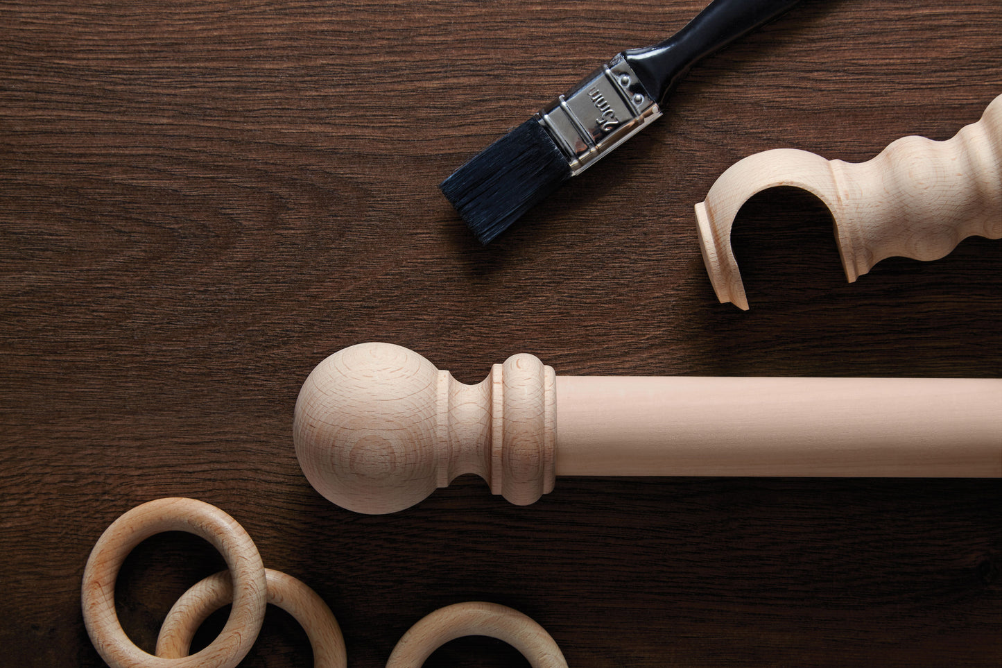 Hallis Unfinished 28mm Wooden Curtain Pole