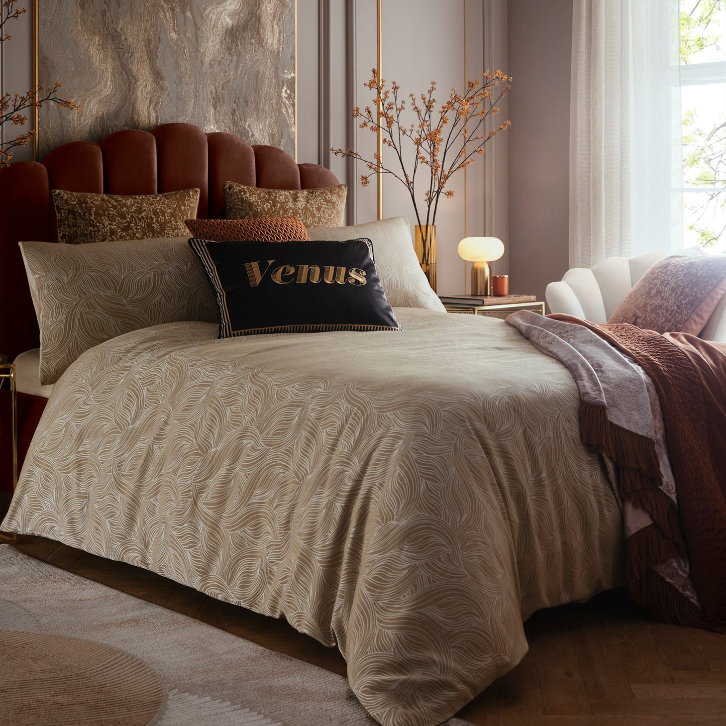 Venus Grace Duvet Cover Set in Natural - Duvet Cover Set - Laurence Llewelyn-Bowen