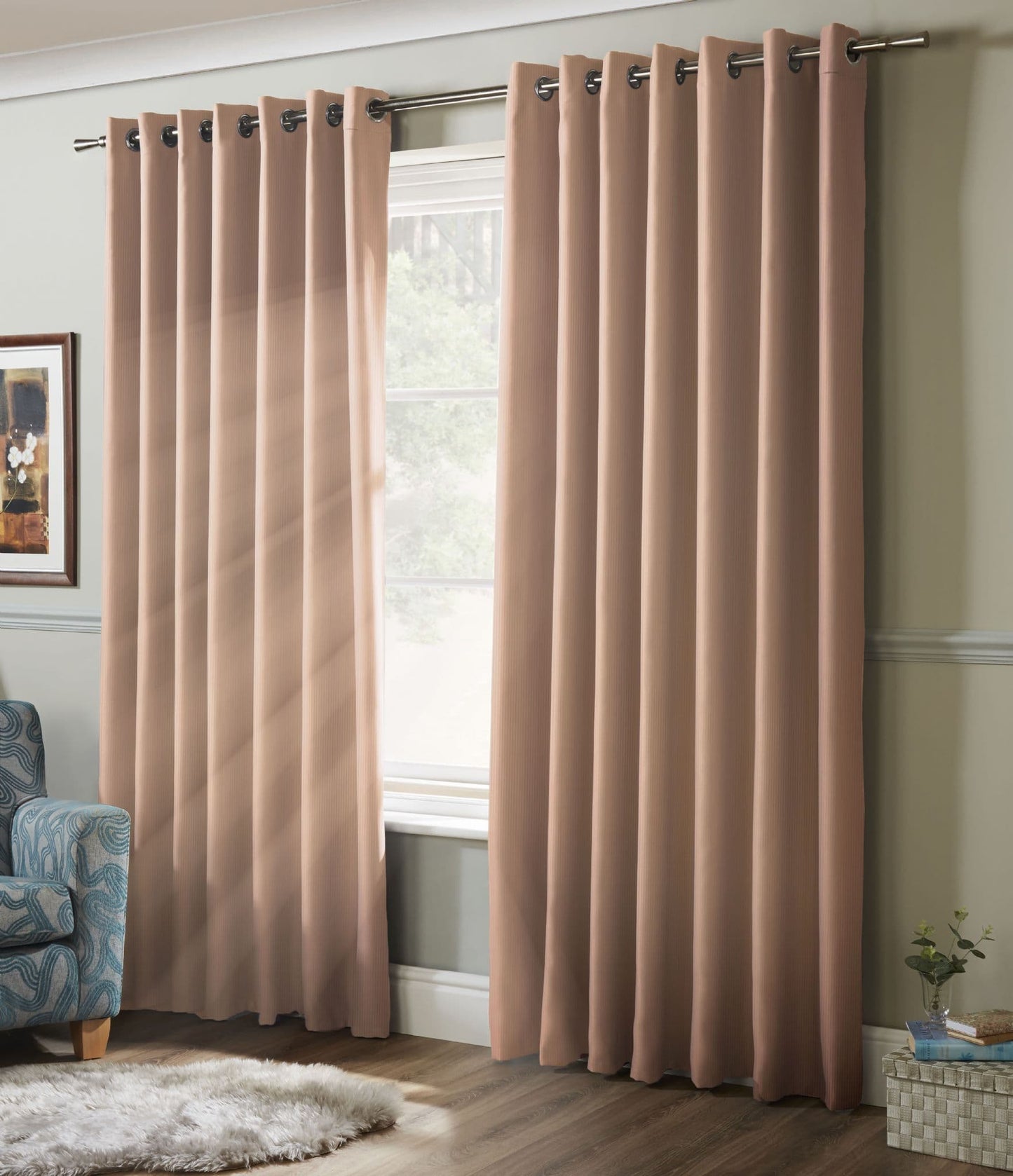 Alan Symonds 100% Blackout Eyelet Curtains - Pink