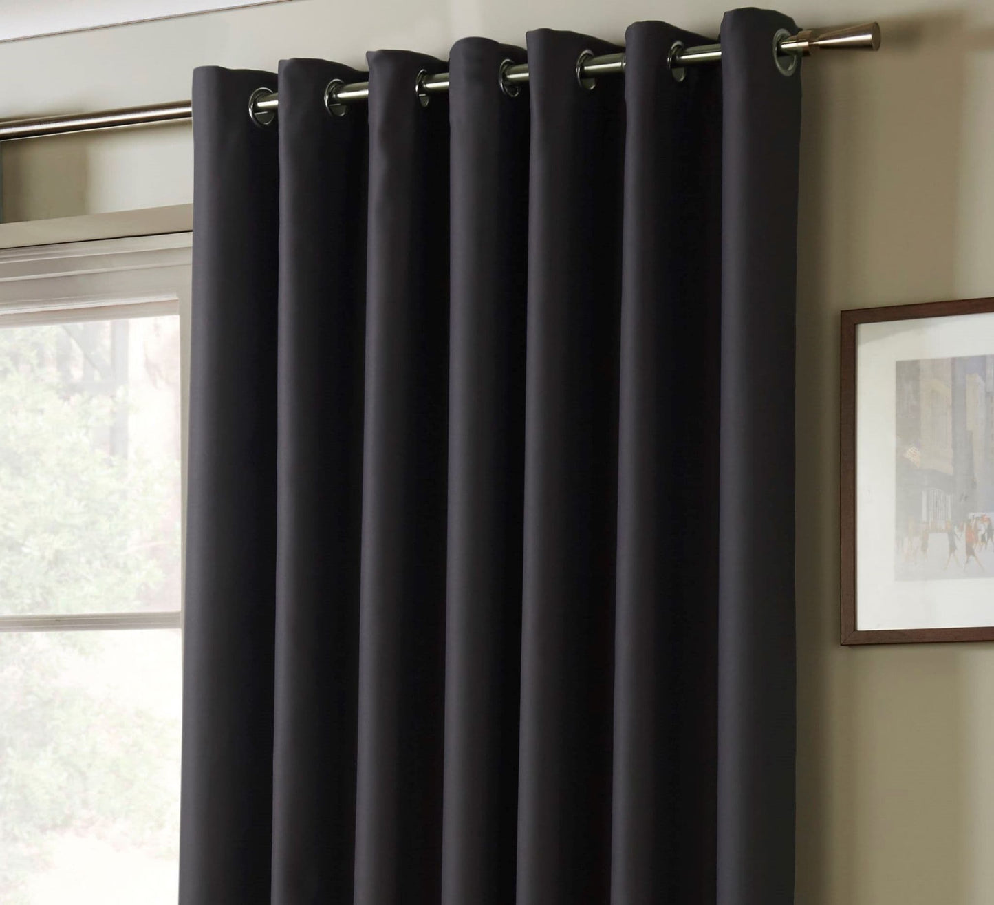 Alan Symonds 95% Blackout Eyelet Curtains - Charcoal