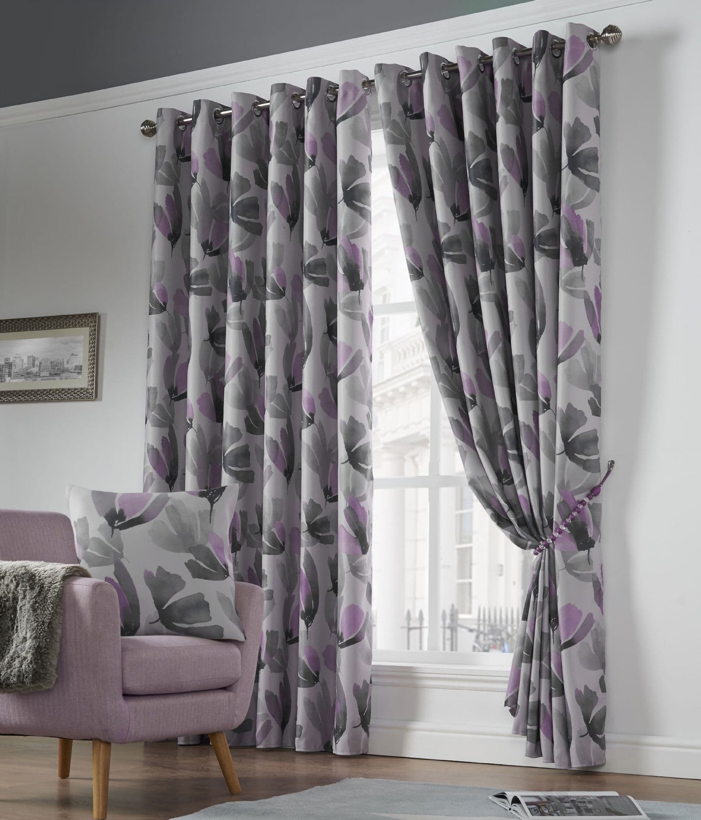 Alan Symonds Amsterdam Eyelet Curtains - Purple