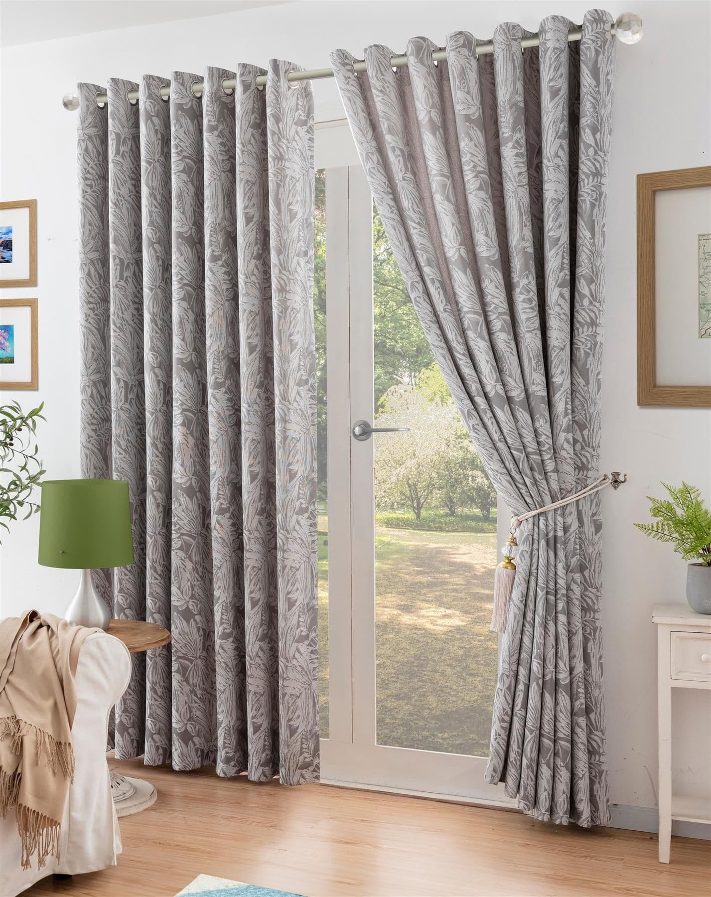 Alan Symonds Botanic Eyelet Curtains - Silver