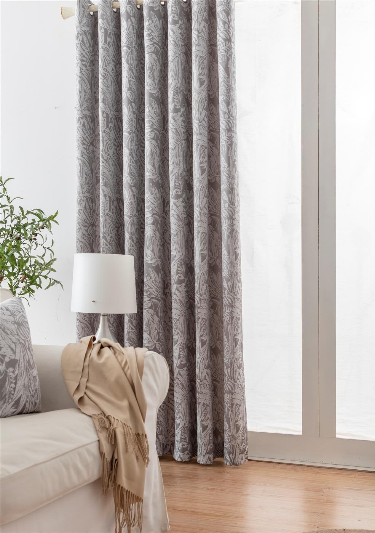 Alan Symonds Botanic Eyelet Curtains - Silver