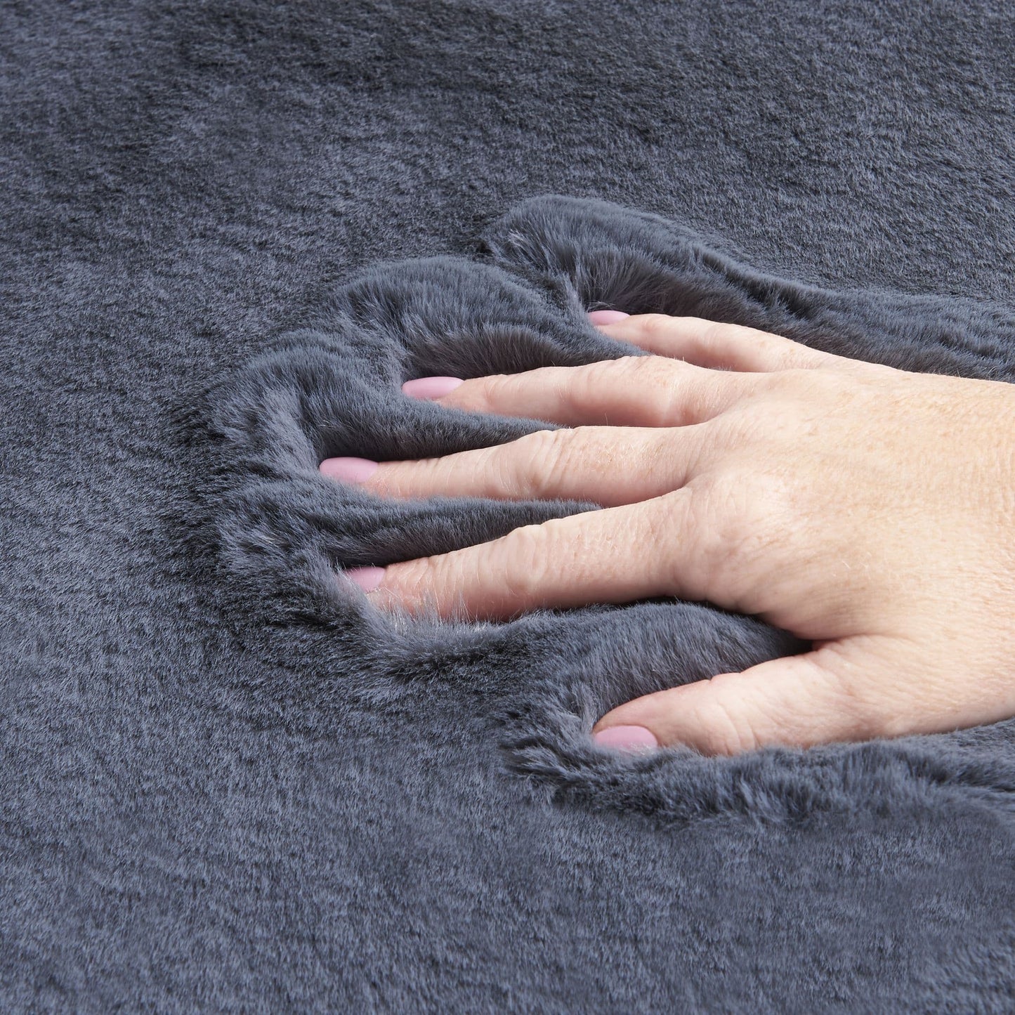Alan Symonds Faux Rabbit Fur 2-Piece Bath Mat Set - Silver