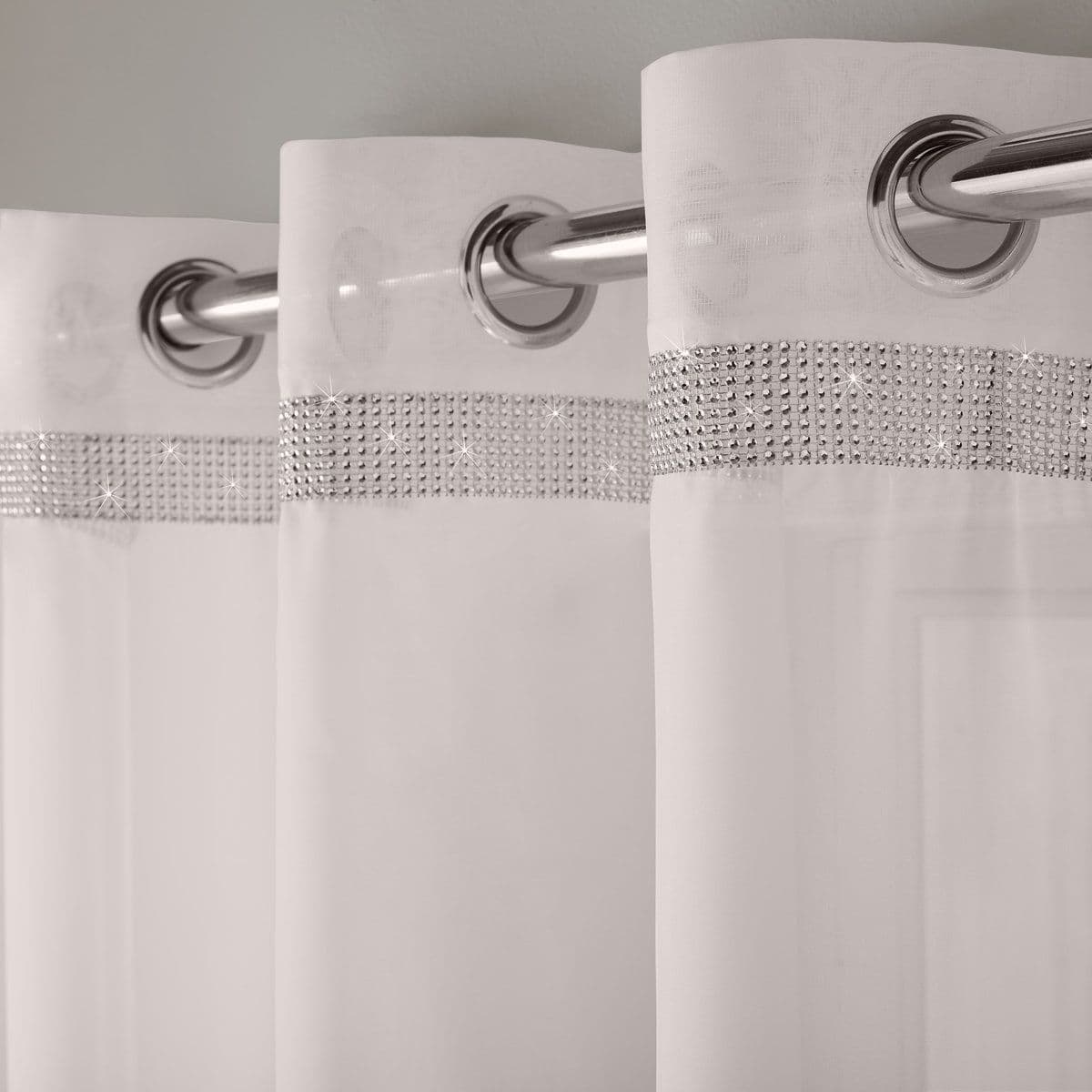 Alan Symonds Glitter Eyelet Voile Panel - Ivory