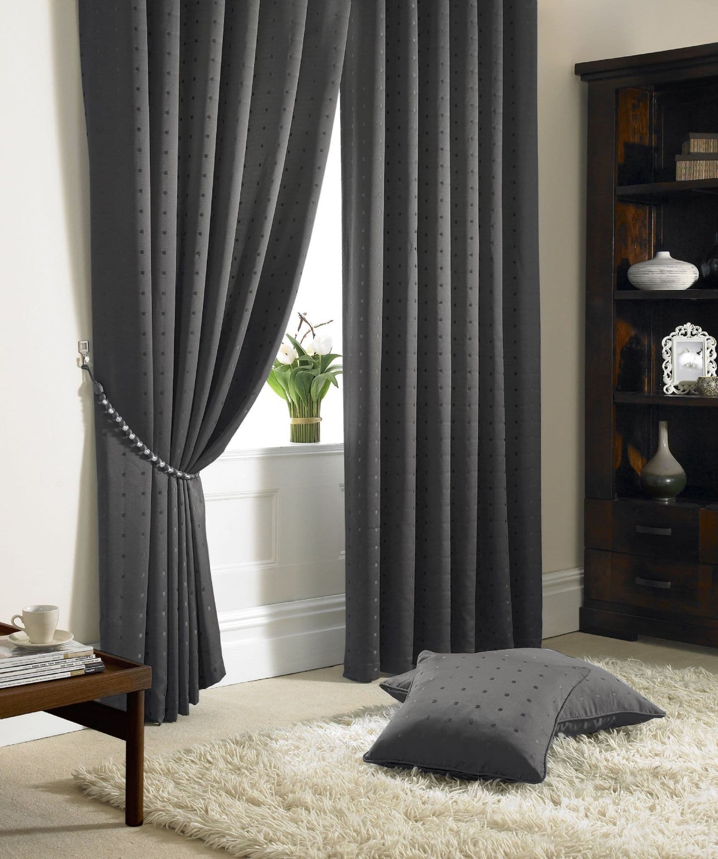 Alan Symonds Madison Pencil Pleat Curtains - Charcoal