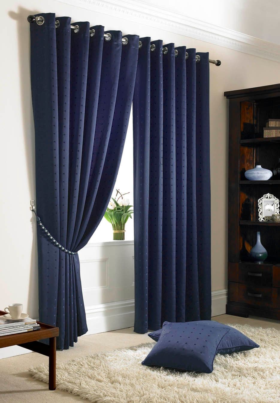Alan Symonds Madison Eyelet Curtains - Navy