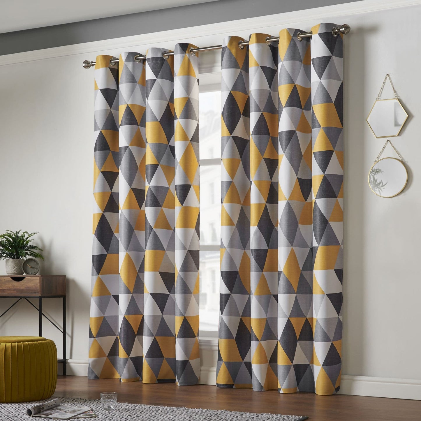 Alan Symonds Malmo Eyelet Curtains - Ochre