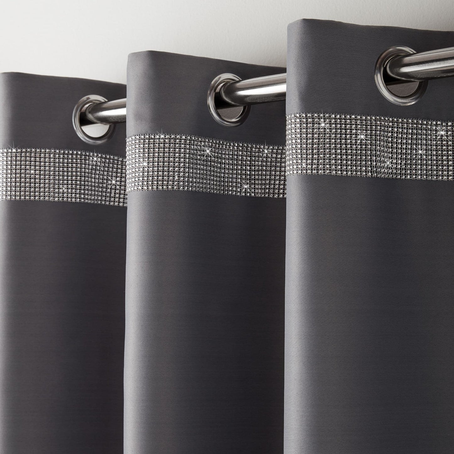 Alan Symonds Palace Eyelet Curtains - Silver