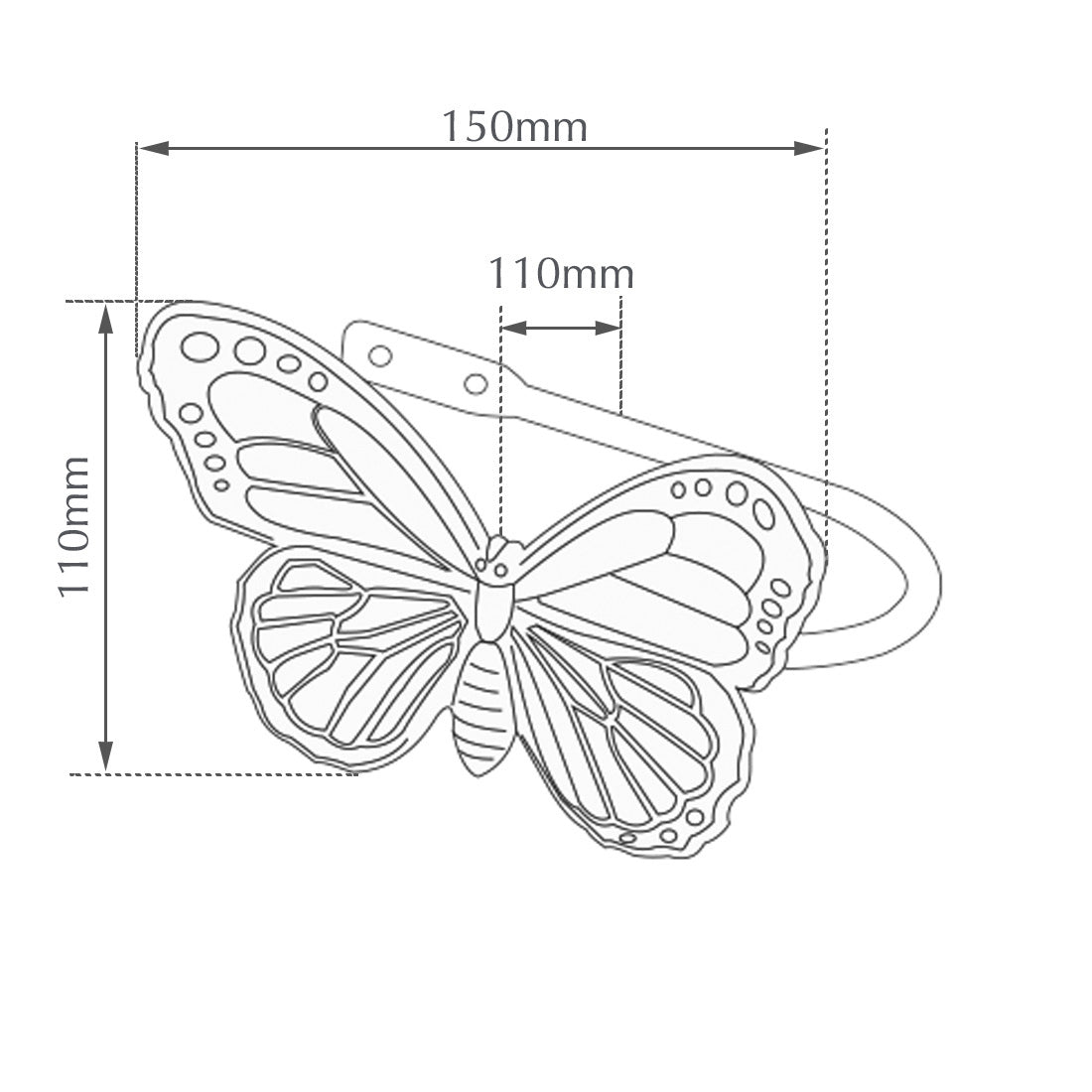 Jones Ecuador Butterfly Metal Curtain Holdback - Antique Silver