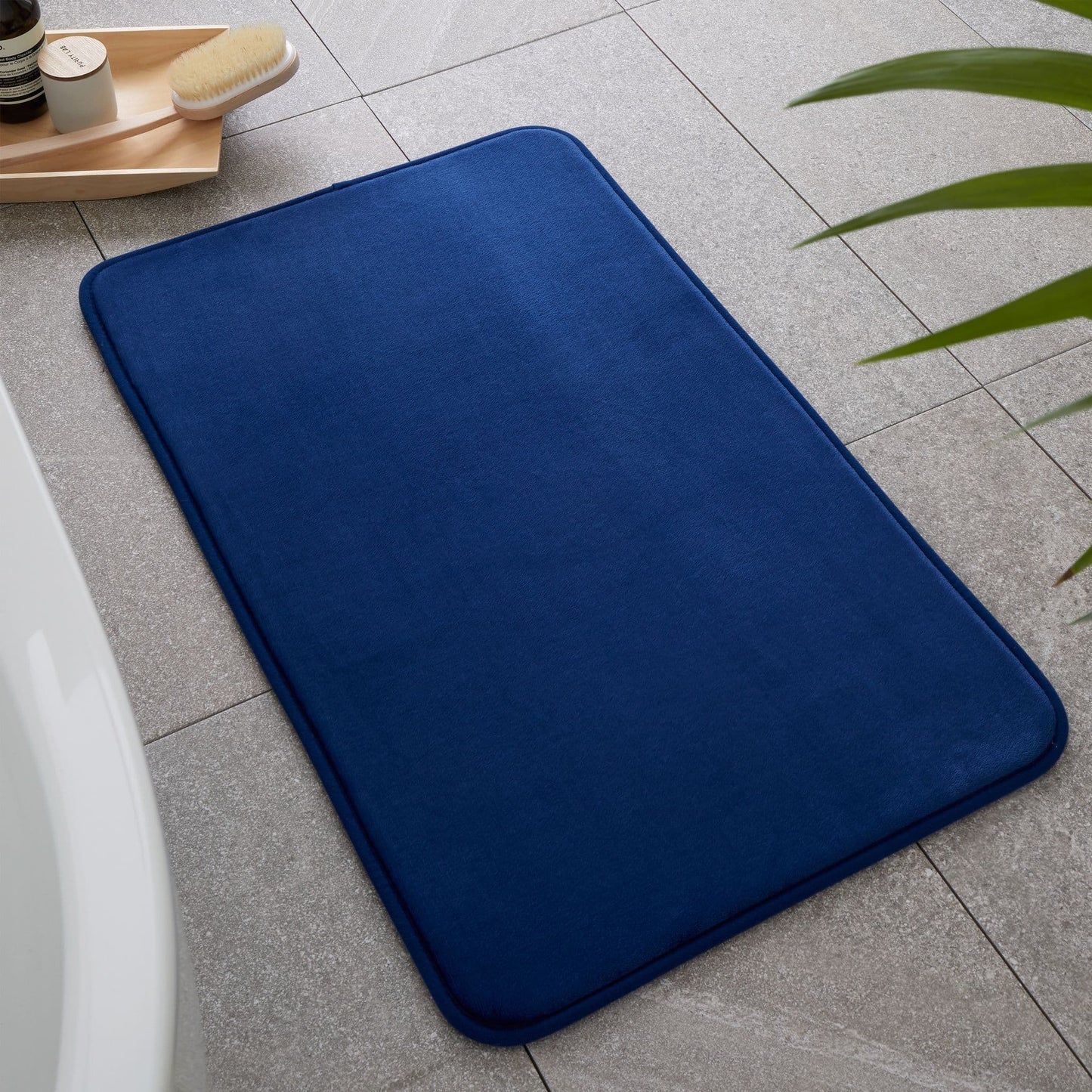 Catherine Lansfield Anti-Bacterial Memory Foam Bath Mat - Navy
