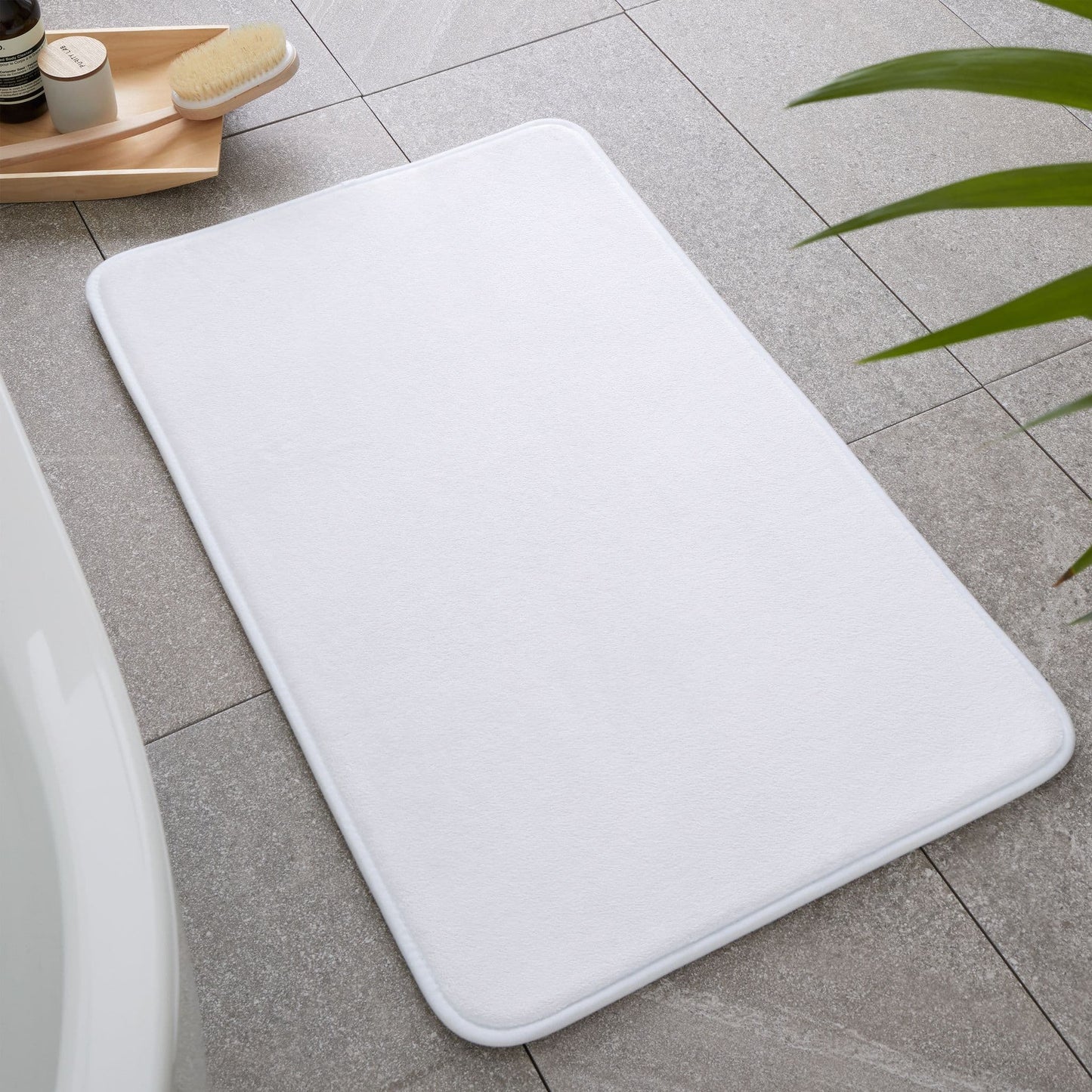 Catherine Lansfield Anti-Bacterial Memory Foam Bath Mat - White