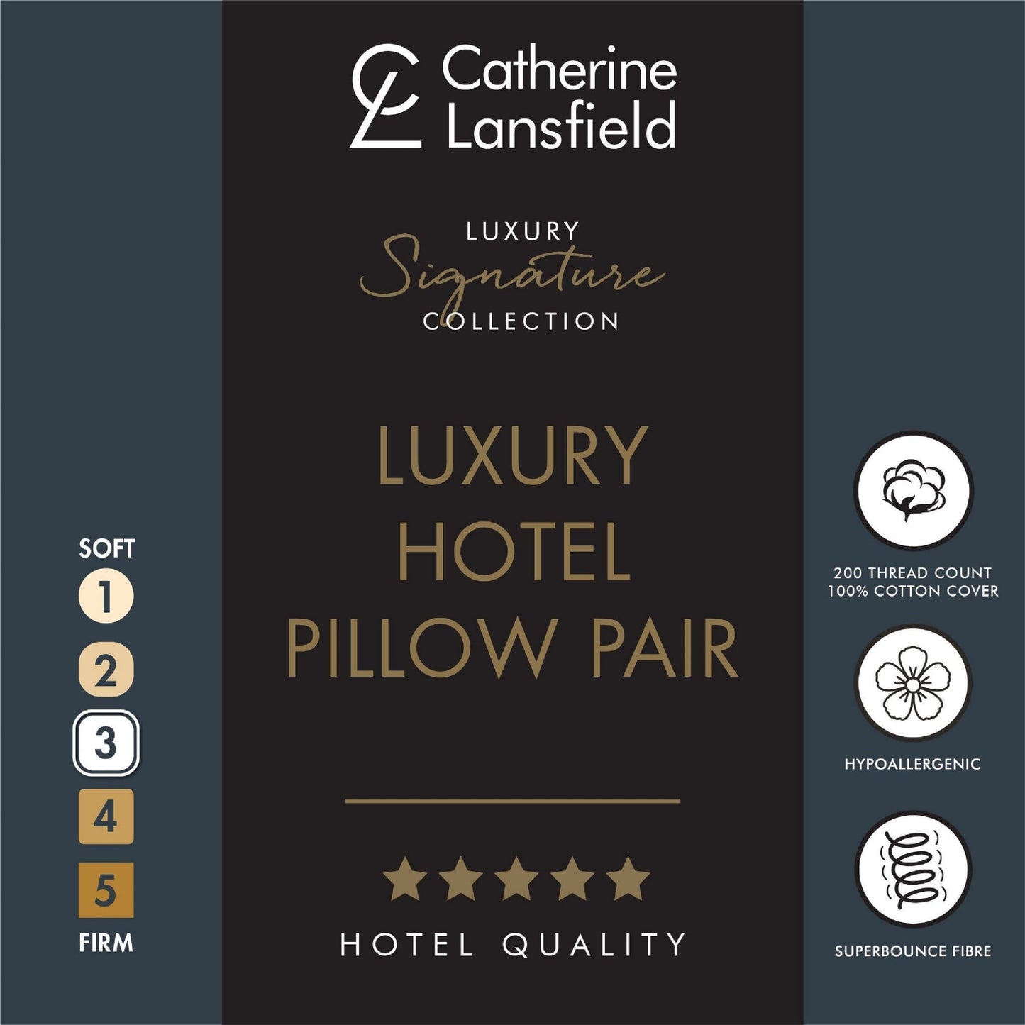 Catherine Lansfield Luxury Hotel Pillows (Pair)