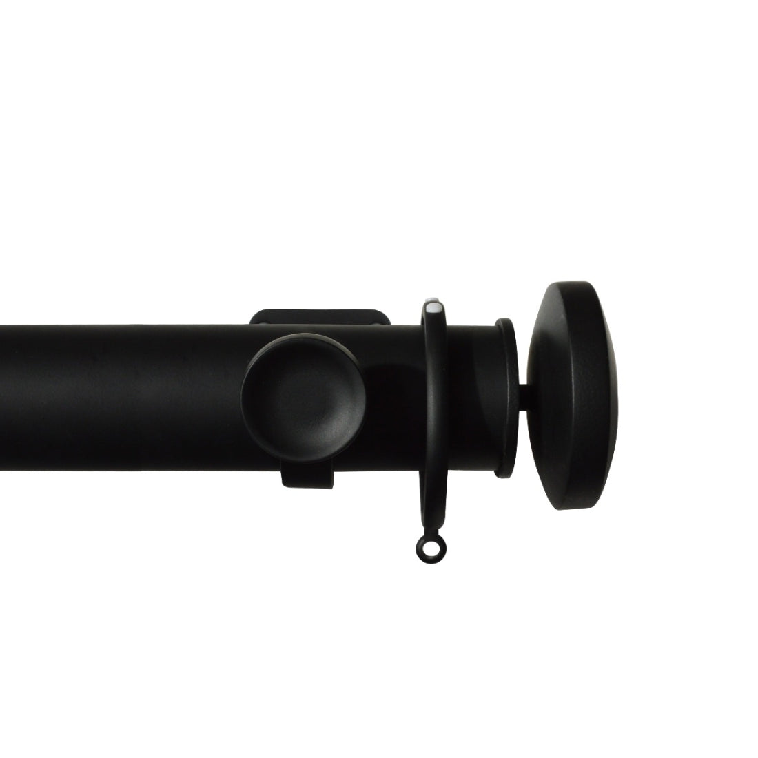 Jones Esquire Curved Disc 50mm Metal Curtain Pole Finials (Pair) - Carbon Black