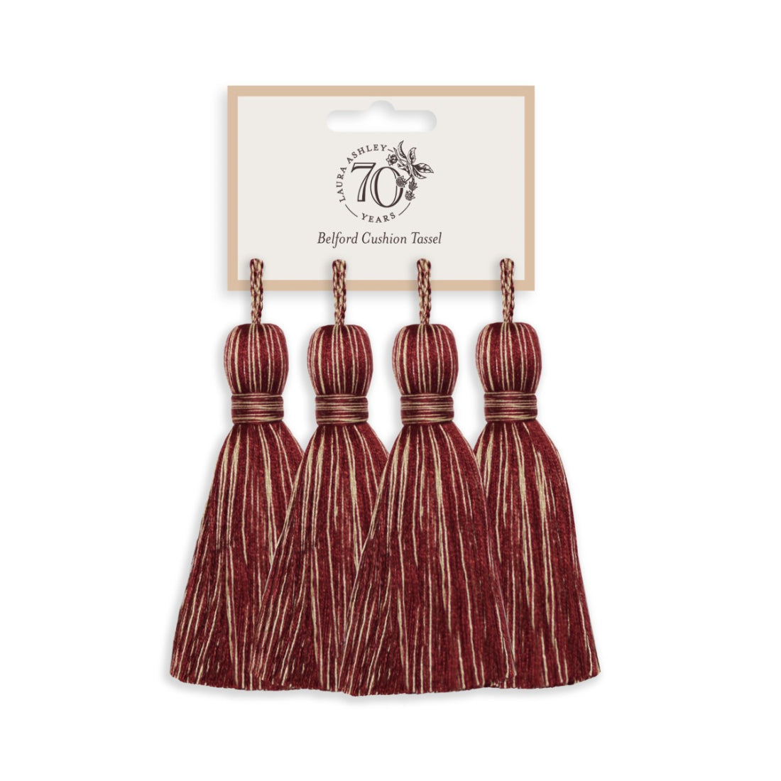 Laura Ashley Belford Cushion Tassel (Pack of 4) - Cranberry