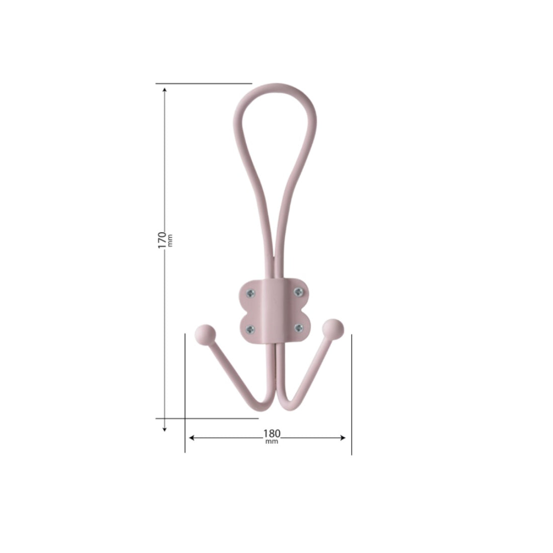 Laura Ashley Double Coat Hooks (Pair) - Dusky Rose