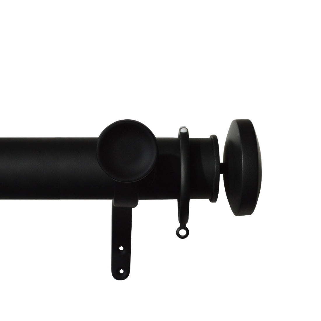 Jones Esquire Curved Disc 50mm Metal Curtain Pole Finials (Pair) - Carbon Black