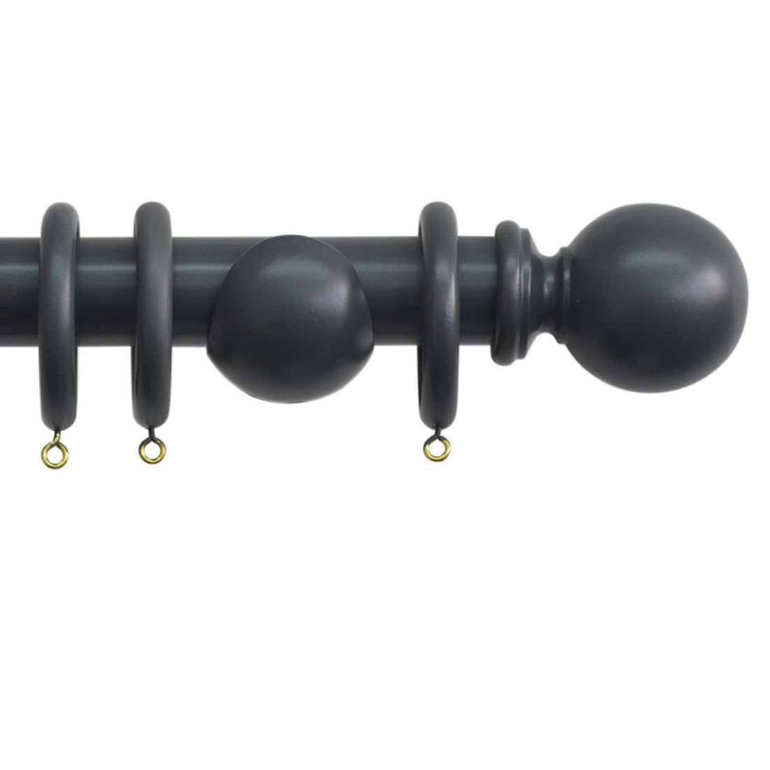 Jones Shore 35mm Wooden Curtain Pole - Charcoal