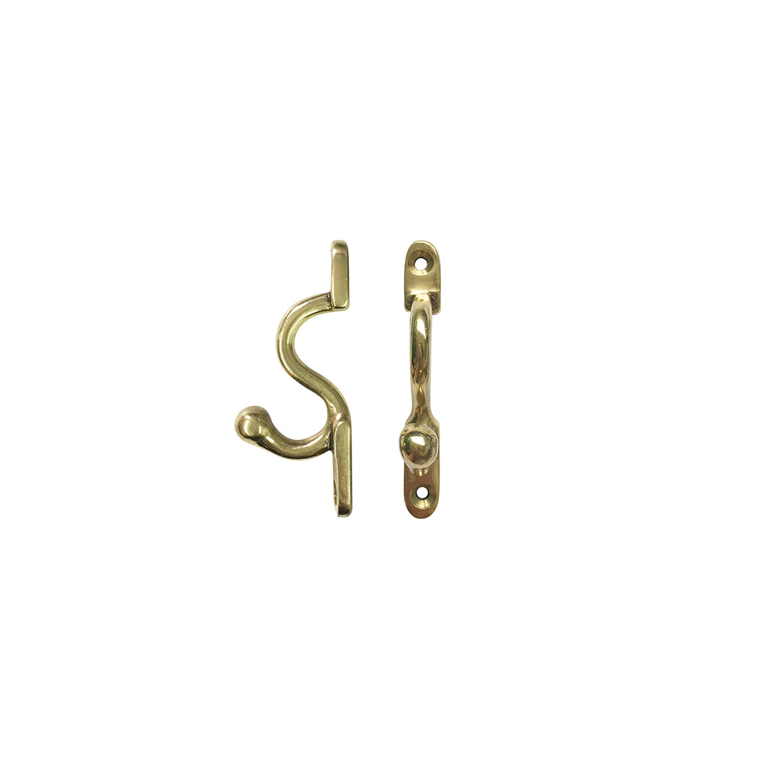 Jones Security Metal Curtain Tieback Hook - Brass