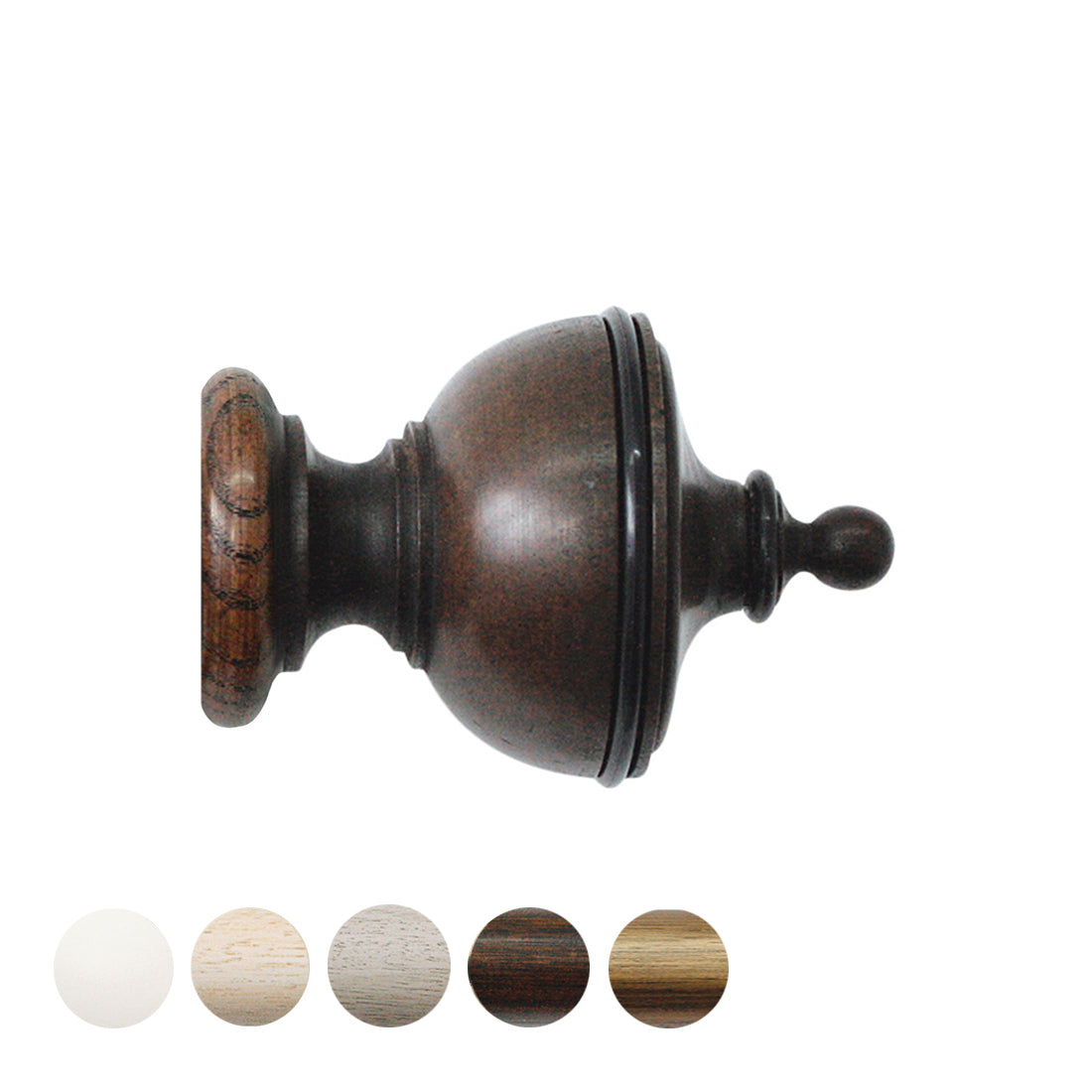 Jones Cathedral Exeter 30mm Wooden Curtain Pole Finial - Oak