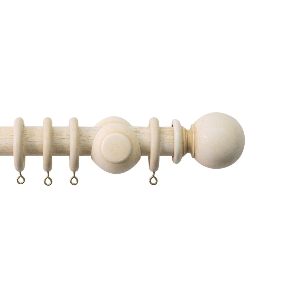 Jones Cathedral Ball 30mm Wooden Curtain Pole Finial - Ivory