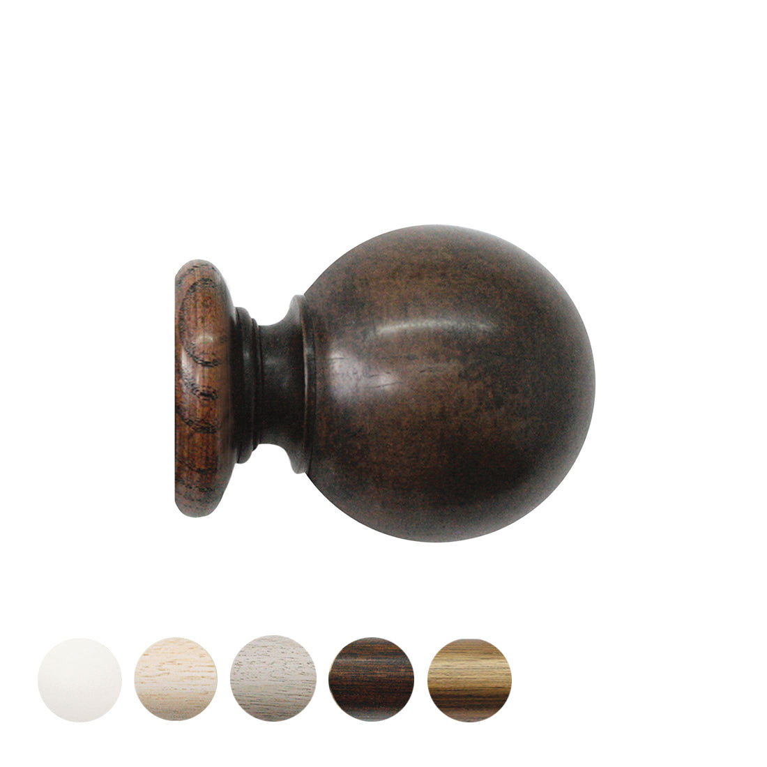 Jones Cathedral Ball 30mm Wooden Curtain Pole Finial - Oak