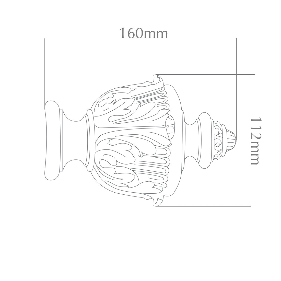 Jones Estate Acanthus 48mm Wooden Curtain Pole - Basalt