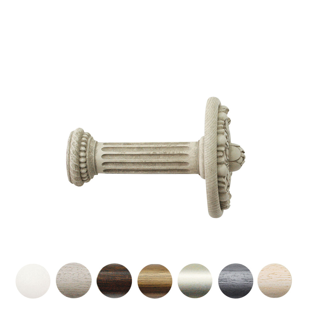 Jones Florentine Acanthus Wooden Curtain Holdback - Putty