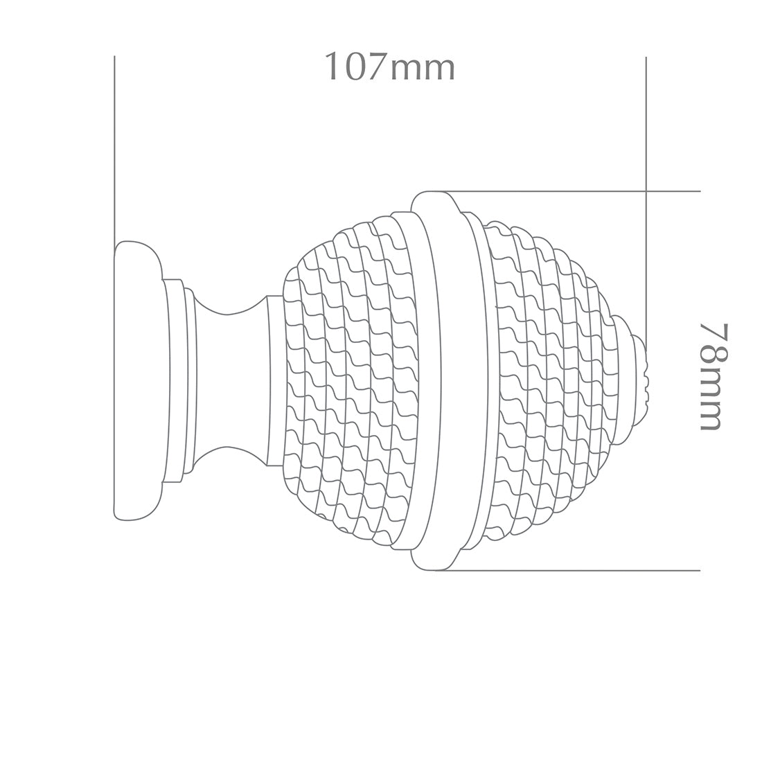 Jones Seychelles Woven Rope 40mm Wooden Curtain Pole Finial - Blush