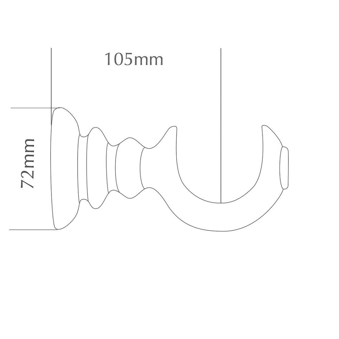 Jones Oakham Cone 50mm Wooden Curtain Pole - Tusk