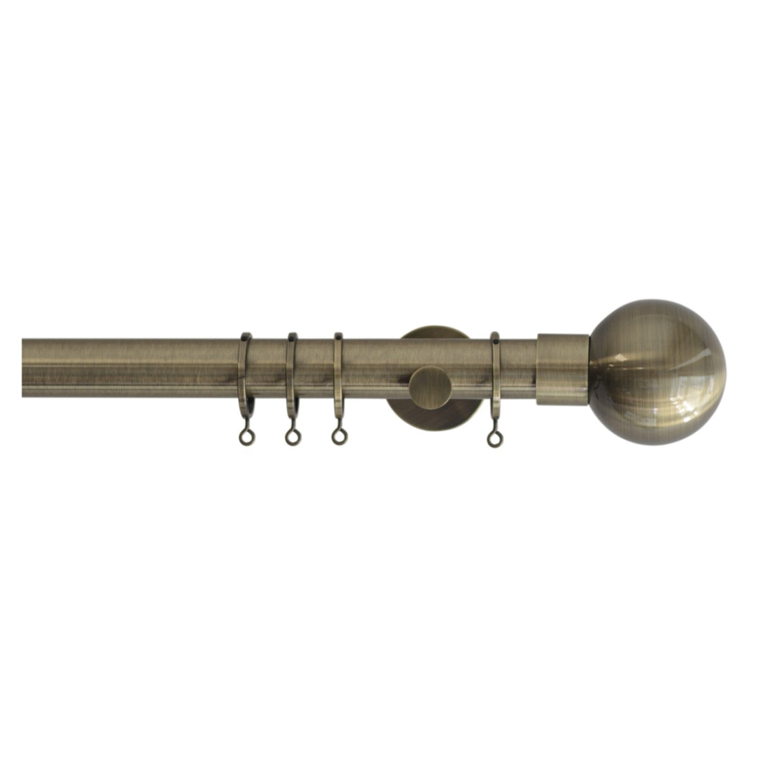 Jones Strand Ball 35mm Metal Curtain Pole Finials (Pair) - Burnished Brass