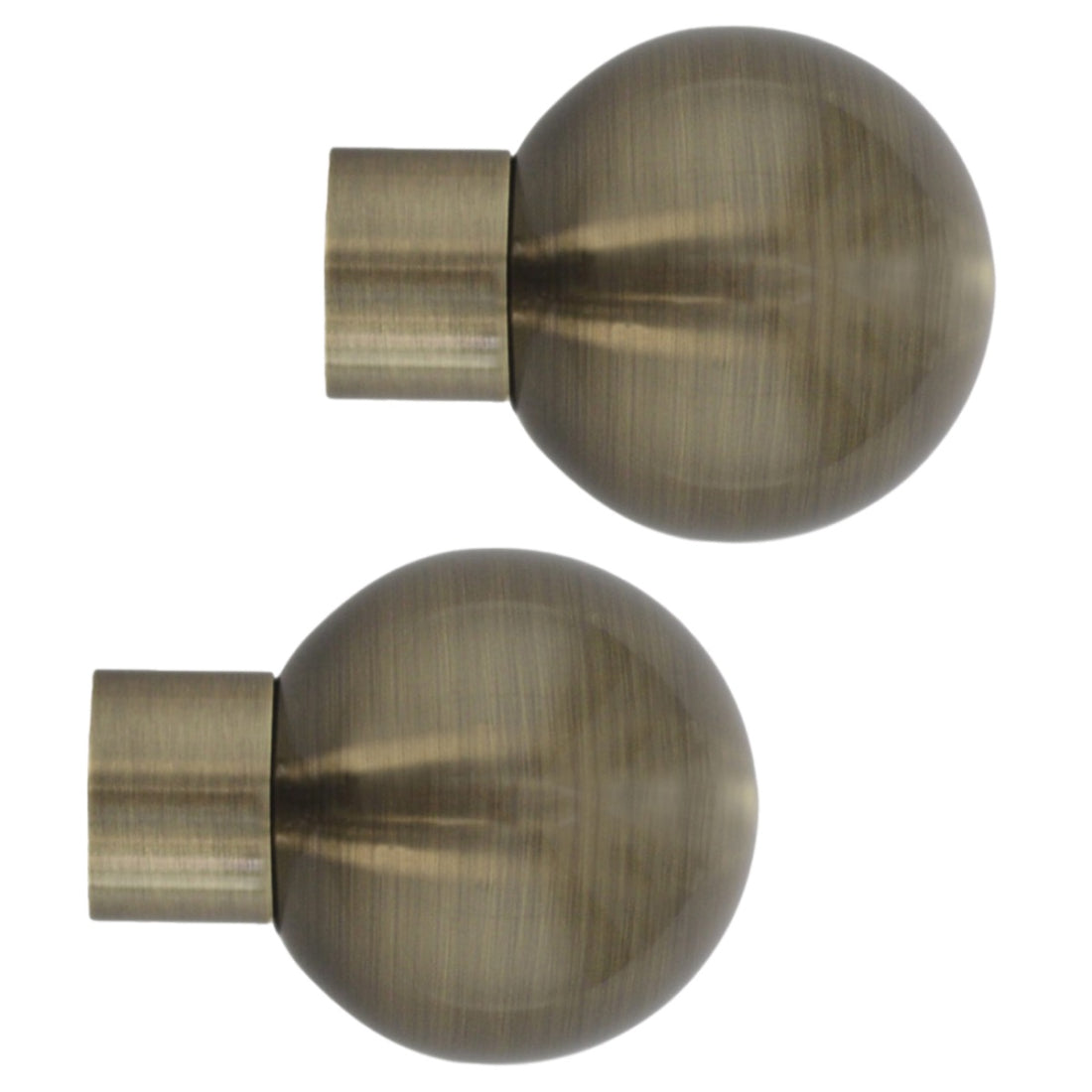 Jones Strand Ball 35mm Metal Curtain Pole Finials (Pair) - Burnished Brass