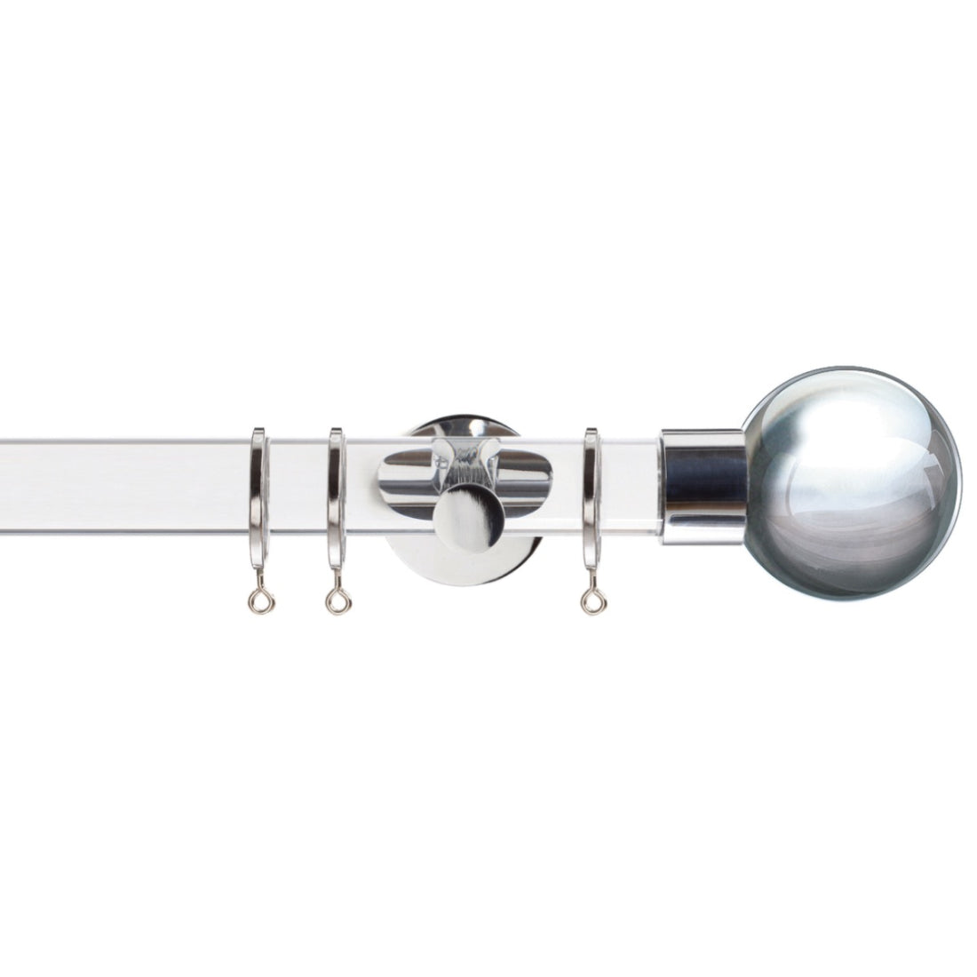 Jones Strand Ball 35mm Metal Curtain Pole Finials (Pair) - Chrome