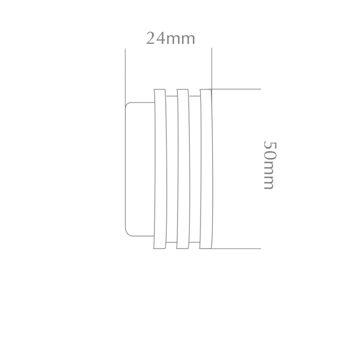 Jones Strand Ribbed End Stop 35mm Metal Curtain Pole Finials (Pair) - Chrome