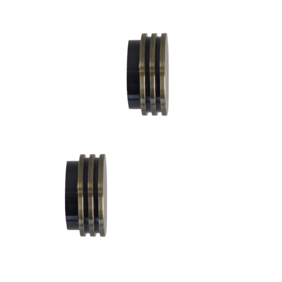 Jones Strand Ribbed End Stop 35mm Metal Curtain Pole Finials (Pair) - Burnished Brass