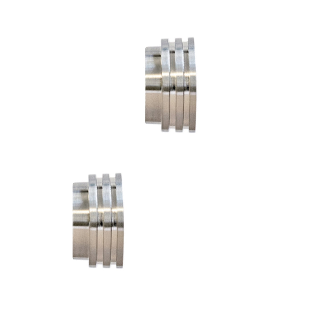 Jones Strand Ribbed End Stop 35mm Metal Curtain Pole Finials (Pair) - Matt Nickel