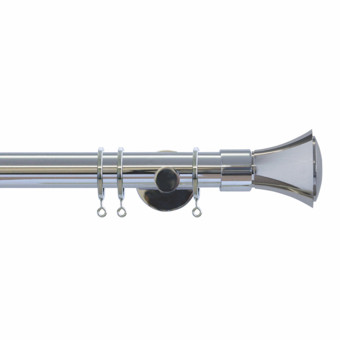 Jones Strand Cone 35mm Metal Curtain Pole Finials (Pair) - Chrome