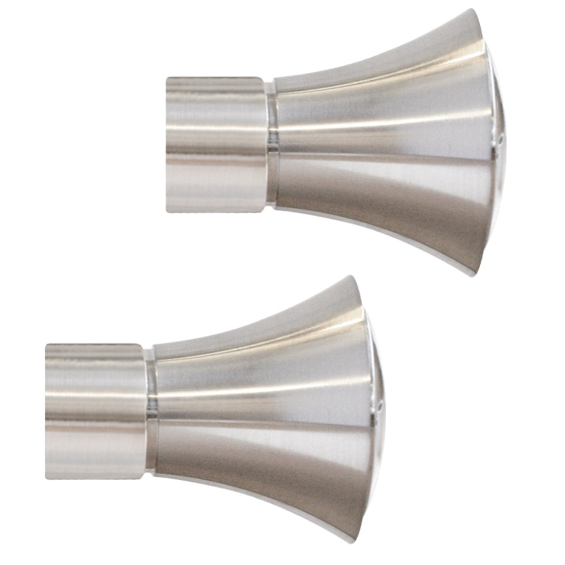 Jones Strand Cone 35mm Metal Curtain Pole Finials (Pair) - Matt Nickel