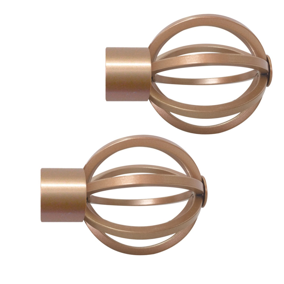 Jones Strand Cage 35mm Metal Curtain Pole Finials (Pair) - Rose Gold