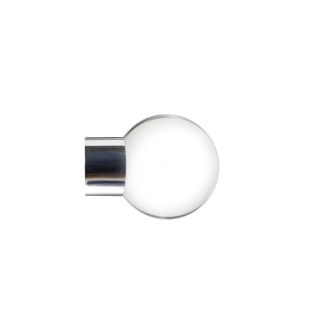 Jones Strand Clear Ball 35mm Metal Curtain Pole Finials (Pair) - Chrome