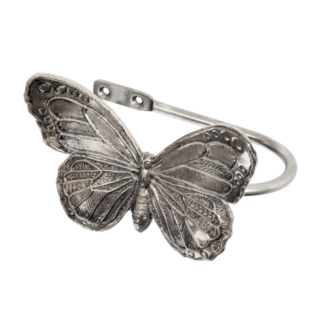 Jones Ecuador Butterfly Metal Curtain Holdback - Antique Silver