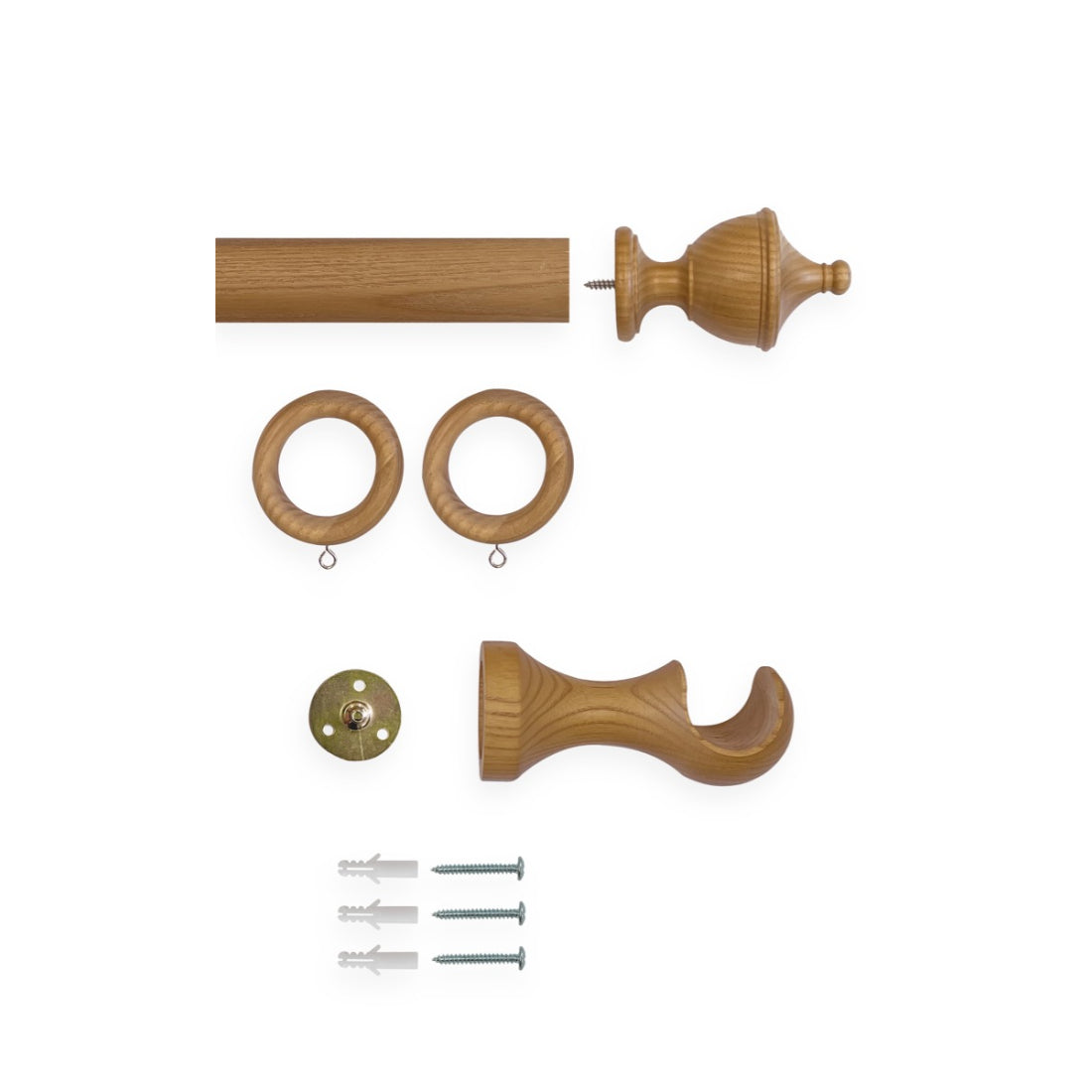 Laura Ashley Haywood 35mm Wooden Curtain Pole - Honey